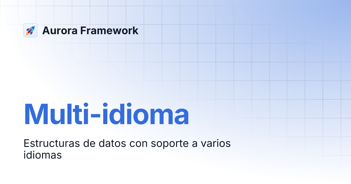 Multi-idioma | Aurora Framework